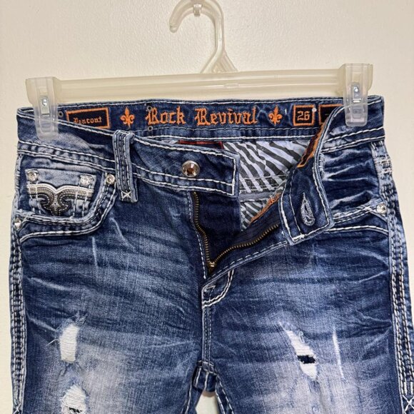 Rock Revival Peacoat Ankle Mid-Rise Skinny Stretch Jean Size 26 - Picture 8 of 16